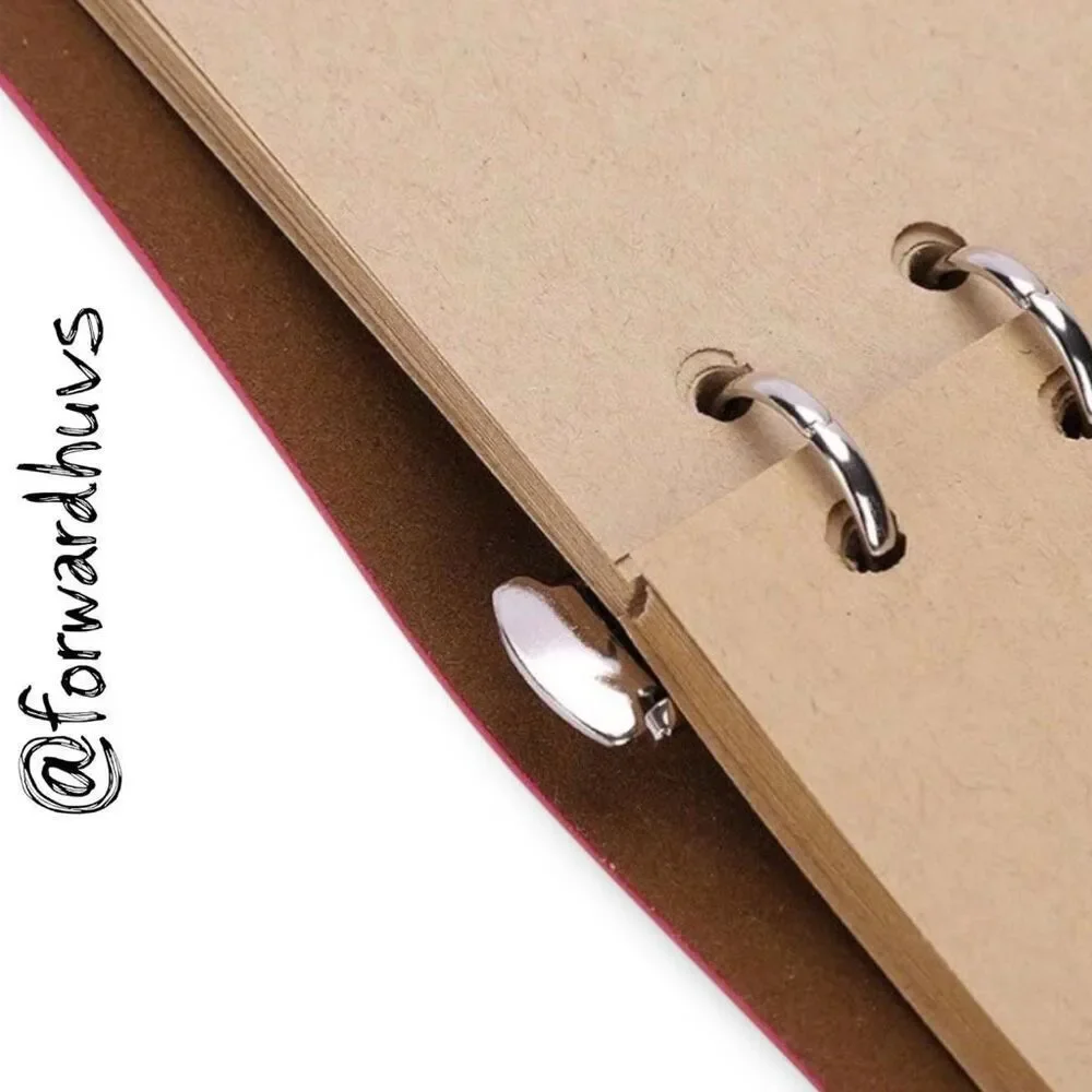 Red PU Leather Notebook - Sketchbook - Unlined Blank Page Notebook